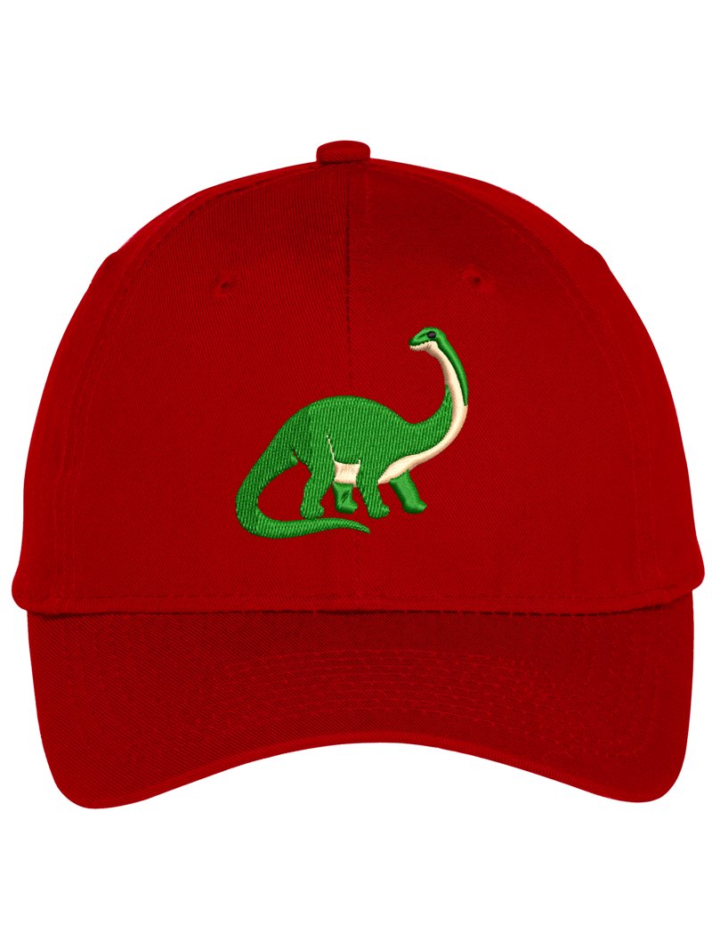Red Baseball Cap with Dinosaur Embroidery Dalix Fossil Embroidered Dinosaur T Rex Cotton Dad Hat  main image 2