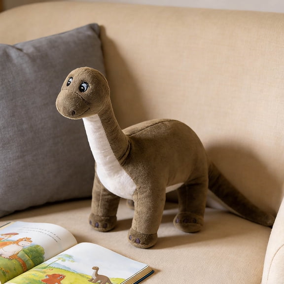 Brontosaurus Plush Realistic Dinosaur Stuffed Animal Soft Interactive Toy For Imaginative Play(Gray-17.7In)