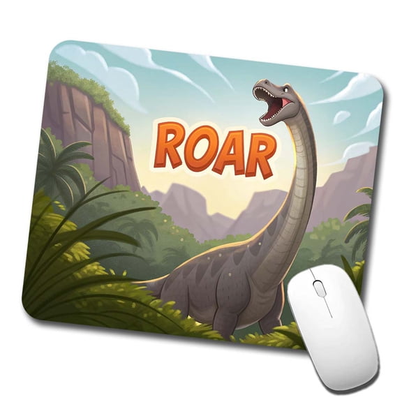 Brontosaurus Roar Dinosaur Cute Mouse Pad Low Profile Gaming Mat