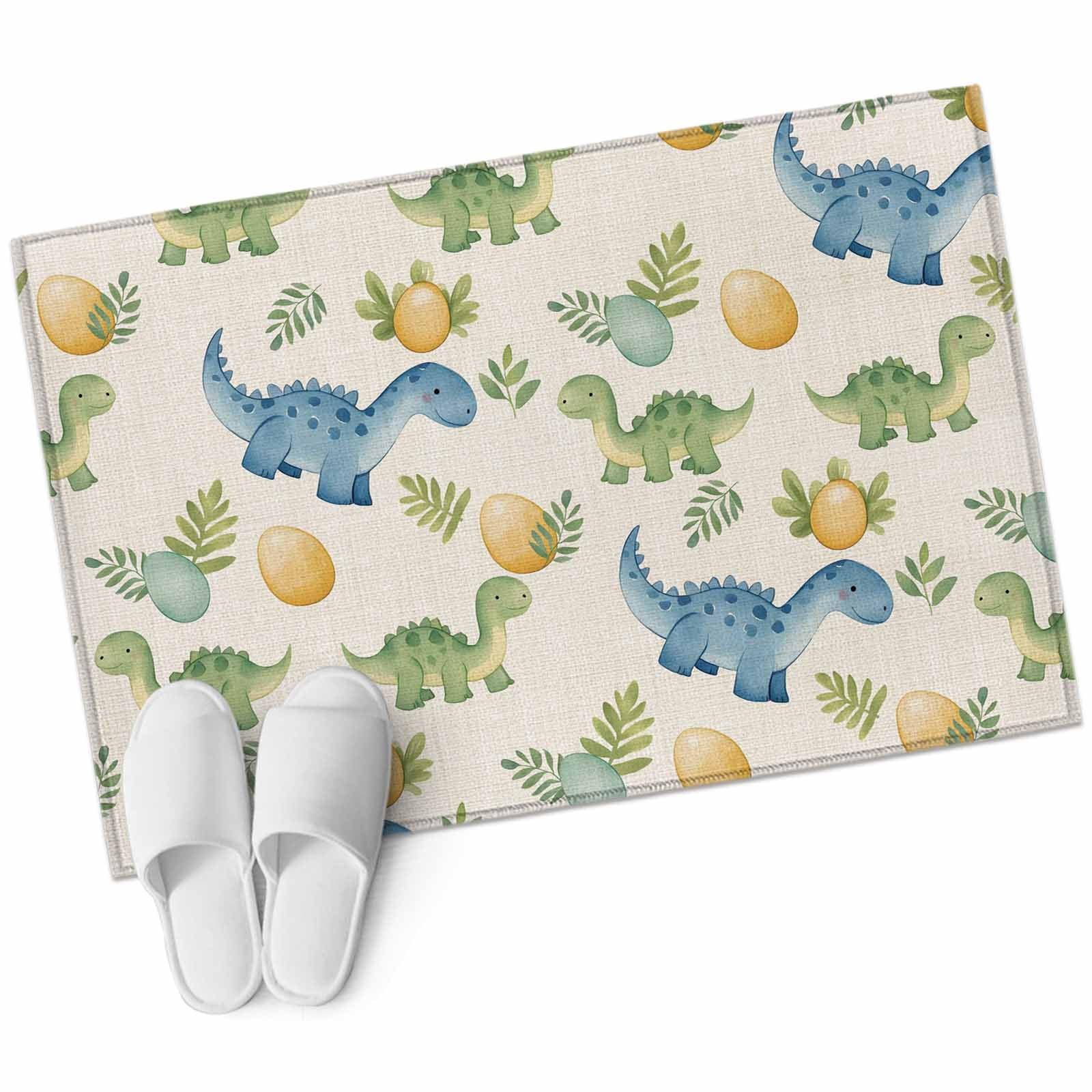 Brontosaurus Tropical Leaf Bathroom Rug Washable 2x3 Entryway Rug Non ...