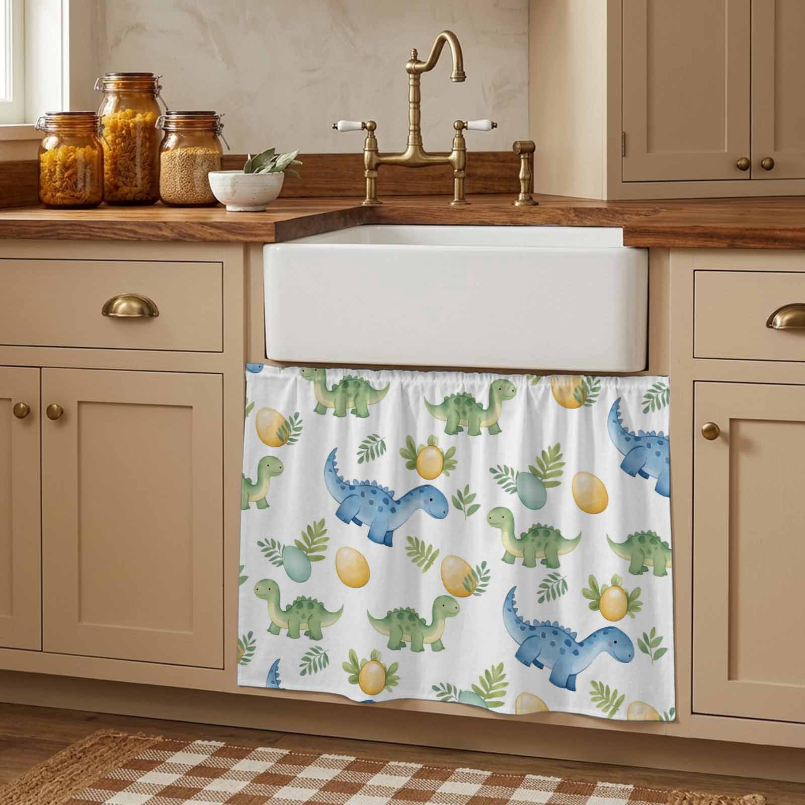 Brontosaurus Tropical Leaf Cabinet Curtains 28