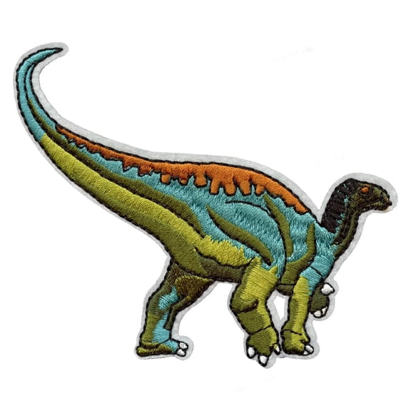 Brontosaurus Walking Away Multicolored Dinosaur Embroidered Iron on Patch