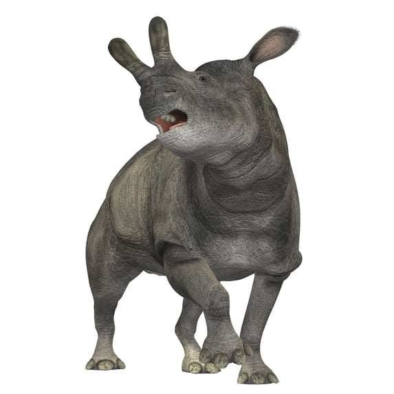 Brontotherium is a rhinocerous-like mammal Poster Print