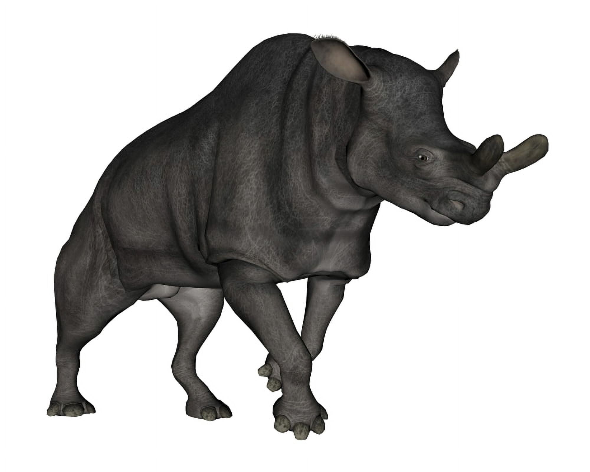 Brontotherium isolated on white background Canvas Art - Elena DuvernayStocktrek Images (16 x 13)