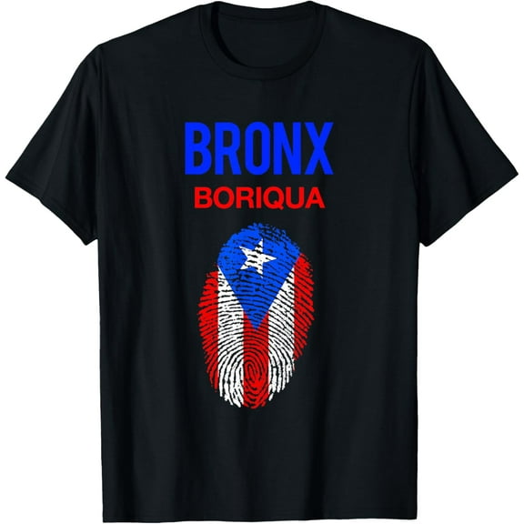 Bronx Boriqua - Puerto Rico Flag NYC Nuyorican T-ShirtMen and women, Black T-shirt, size: Extra large S-4XL