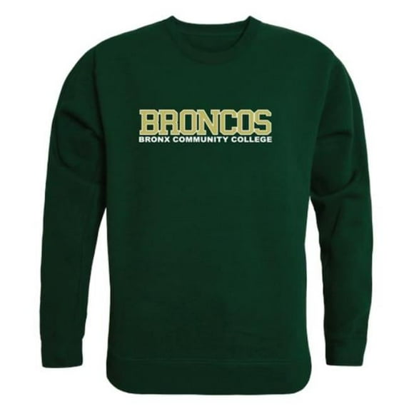 Bronx Community College Broncos Campus Crewneck Sweatshirt, Forest Green - Large
