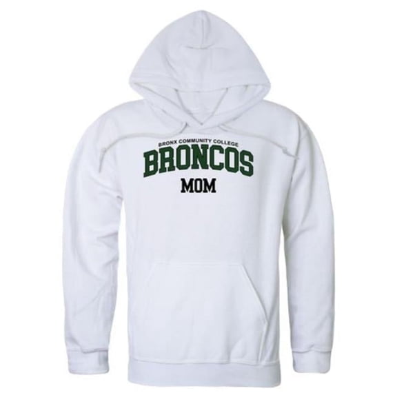 Bronx Community College Broncos Mom Hoodie, White - Large