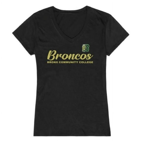 Bronx Community College Broncos Script T-Shirt, Black - Medium
