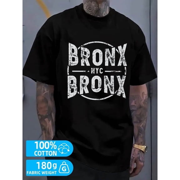Bronx NYC Tee mens black 180G 100% Cotton Hip-hop streetwear Vintage Unisex Shirt Printed tshirts Vintage Unisex Shirt Graphic tshirts Original Unisex Shirt Crewneck tshirts