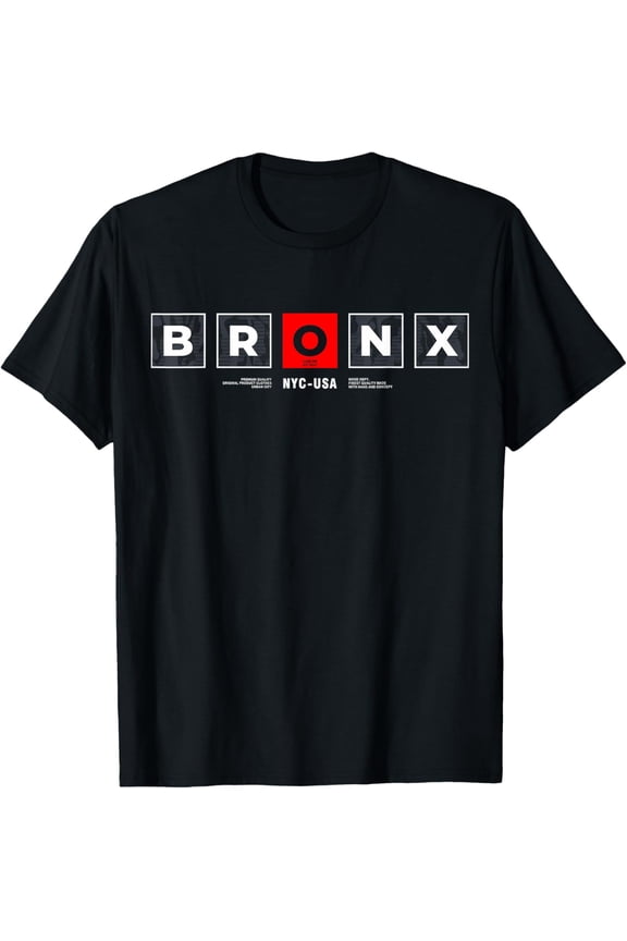 Bronx NYC USA T-ShirtMen and women, Black T-shirt, size: Extra large S-4XL