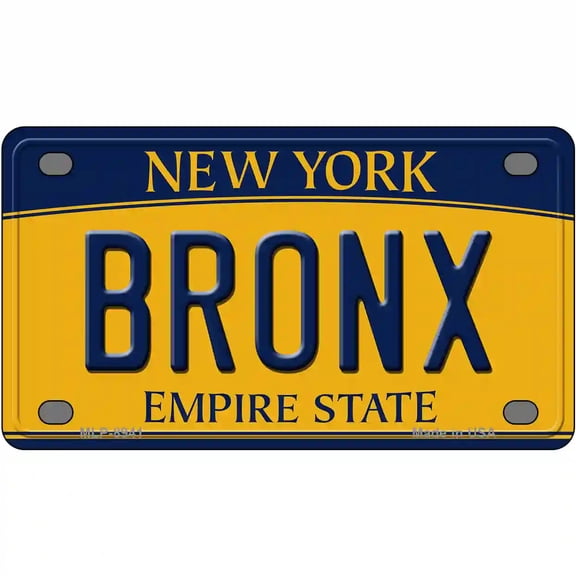 Bronx New York Metal Novelty License Plate 4" x 2.2" Mini