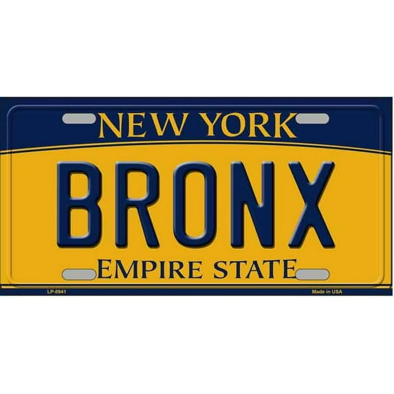 Bronx New York Novelty Metal License Plate Tag LP-8941