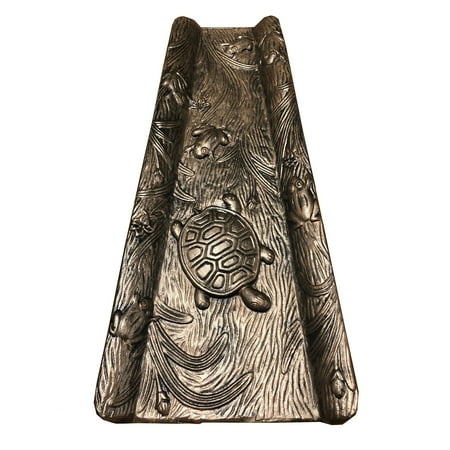 Bronze 22.5-in Cast Aluminum Downspout Gutter Turtle Splash Block