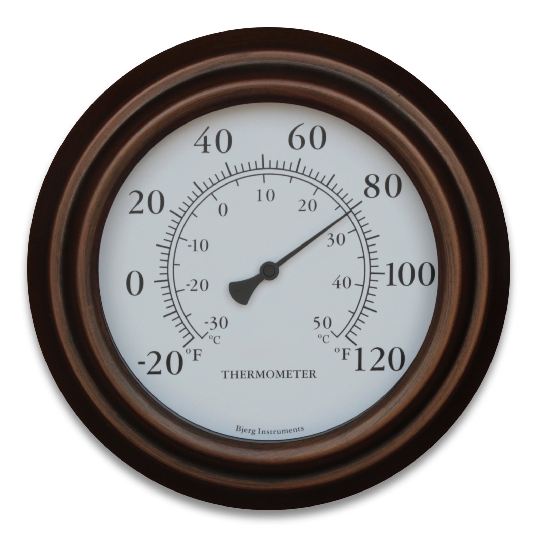 Mainstays Outdoor 19in. H x 19in. W x 1.6in. D Brown Sun Clock Thermometer  Wall Art