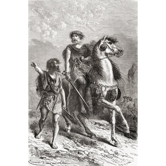 Bronze Age warriors. From L'Homme Primitif, published 1870. by Ken Welsh / Design Pics (11 x 17)