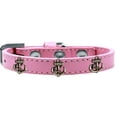thumbnail image 1 of Bronze Anchor Widget Dog Collar, Light Pink - Size 10, 1 of 1