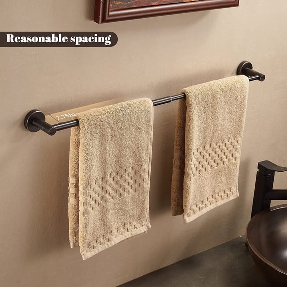 Bronze Bathroom Accessories, Oil Rubbed Bronze Hardware Set Includes 15 to 24 Inch Towel Bar Toilet Paper Holder Hand Towel Ring 2 Robe Hook Wall Mount 5 Pieces
