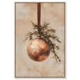 thumbnail image 1 of Bronze Bauble Canvas Print Christmas Wall Decor by Art Remedy, Silver Frame, 20 x 30, 1 of 7