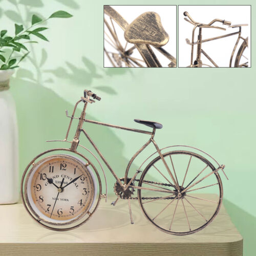 Bronze Bike Metal Desk Clock Vintage Bicycle Table Clock Cute ...