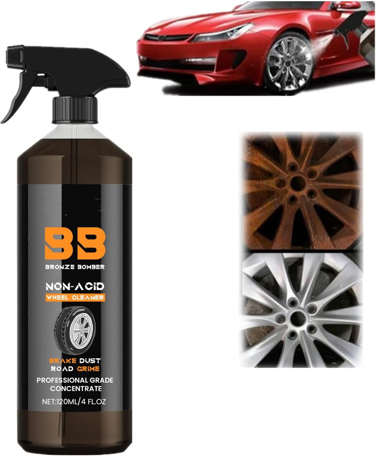 Bronze Bomber NonAcid Wheel Cleaner Powerful Bronze Bomber Wheel