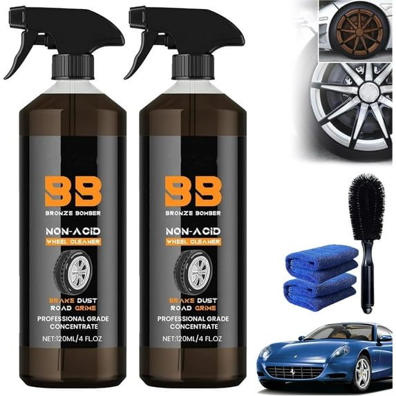 Bronze Bomber Non-Acid Wheel Cleaner, Secret Labs Bronze Bomber Wheel Cleaner, 120ml Powerful Bronze Bomber Wheel Cleaner