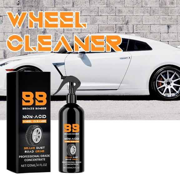 Bronze Bomber Professional Wheel Cleaner, 4oz Non-Acid Concentrate for Effective Brake Dust and Road Grime Removal