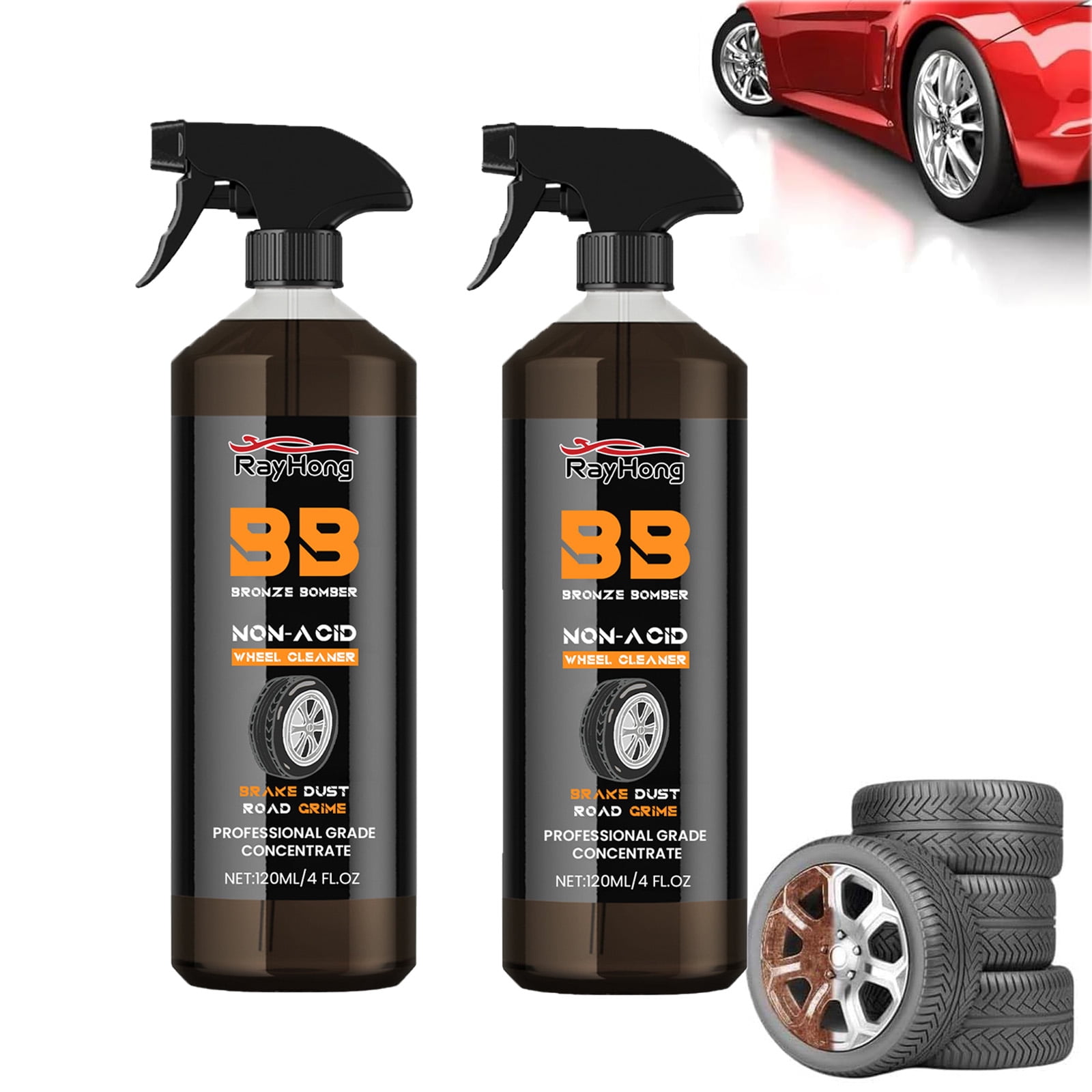 Bronze Bomber Wheel Cleaner, Bronze Bomber NonAcid Wheel Cleaner, Car