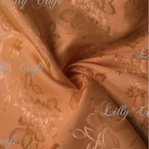 Bronze Brocade Jacquard Satin Fabric 58”/60” Inches Wide - Sold By The Yard