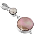 thumbnail image 1 of Bronze Brown Freshwater Coin Cultured Pearl 925 Sterling Silver Pendant, 1 5/16", 1 of 3