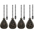 thumbnail image 1 of Sinvic 4Pcs 12 Inch Bronze Ceiling Fan Pull Chain Extension with Decorative Pendent for Fan and Light, 1 of 7