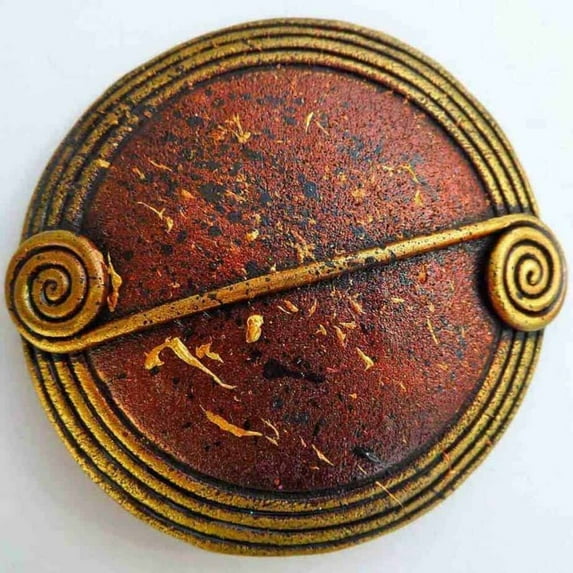 Bronze Celtic Scroll Wrap Pin For Women Made By Skaramanda