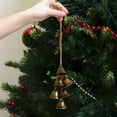 thumbnail image 1 of Bronze Christmas Bell Pendant Wall Hanging | Memorial Wind Chimes for Door Handles | 13.78 Inch Festive Holiday Décor with Metallic Finish, 1 of 6