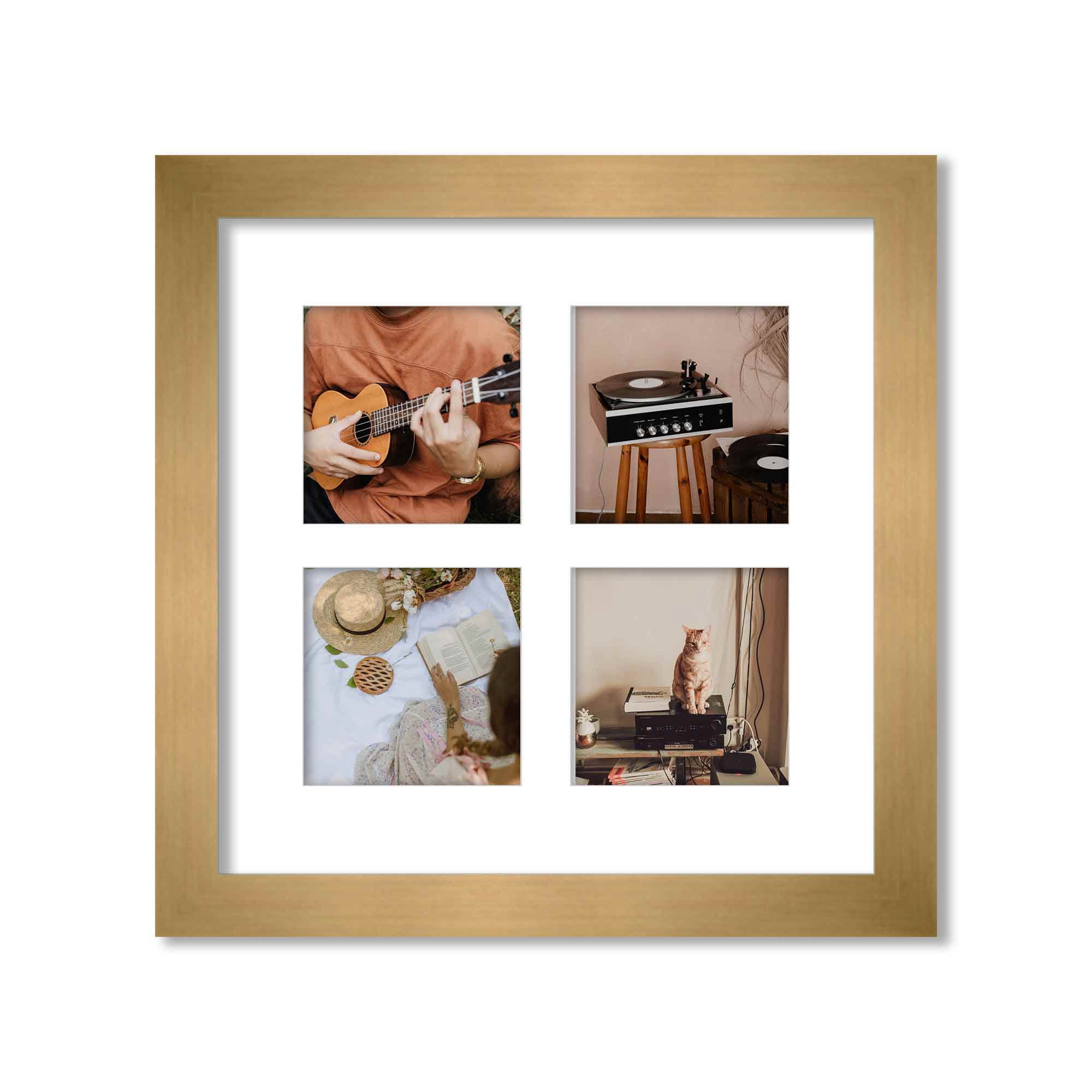 Bronze Collage Frame With Mat - 10x10 Frame For Four 4