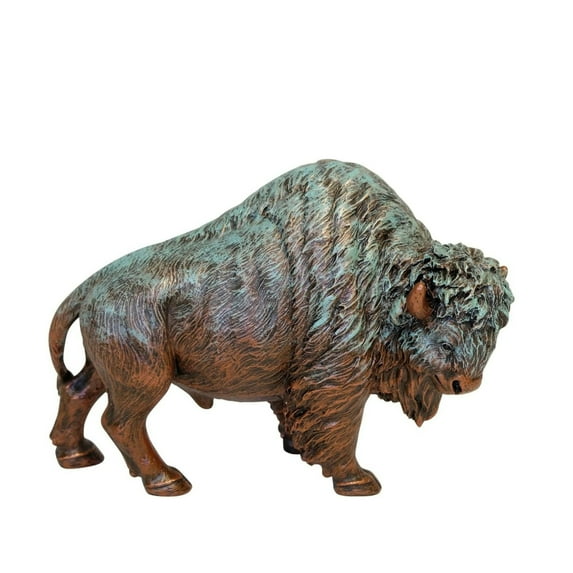 Bronze Colored Finish Bison Statue Buffalo American Icon Resin Sculpture