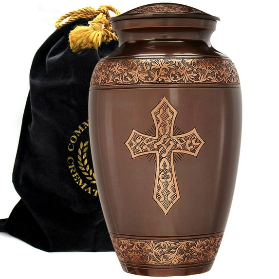 Bronze Cross Urns for Cremation Ashes Large Urn XL or Small Keepsake Urns for Adult Cremation Ashes & Urns for Human Ashes for Home or Burial Cremation Urns