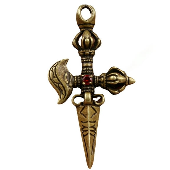 Bronze Cross Vajra Xiangmo-chu Amulet Pendant 63MM Nepal TibetanBuddhism