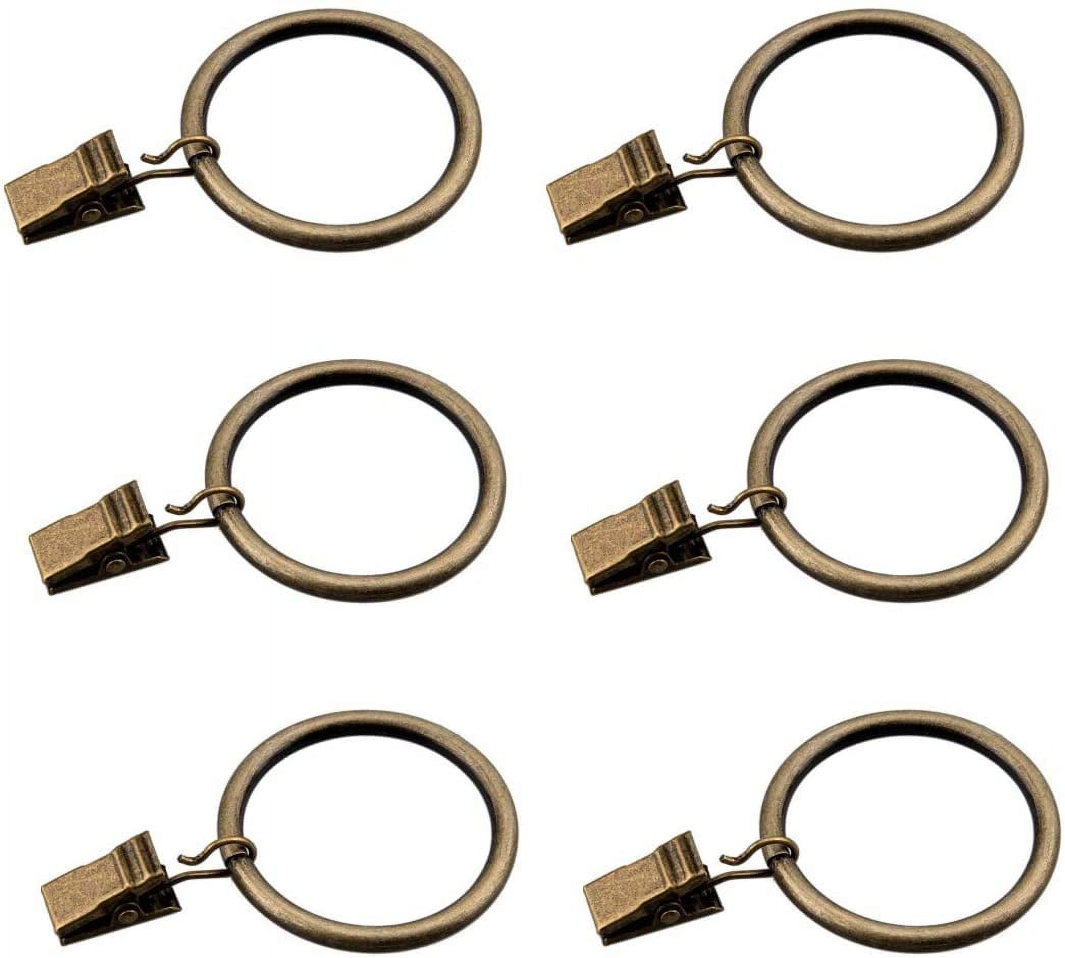 Bronze Curtain Rings with Clips 30 Pcs Metal Drapery Clip Ring