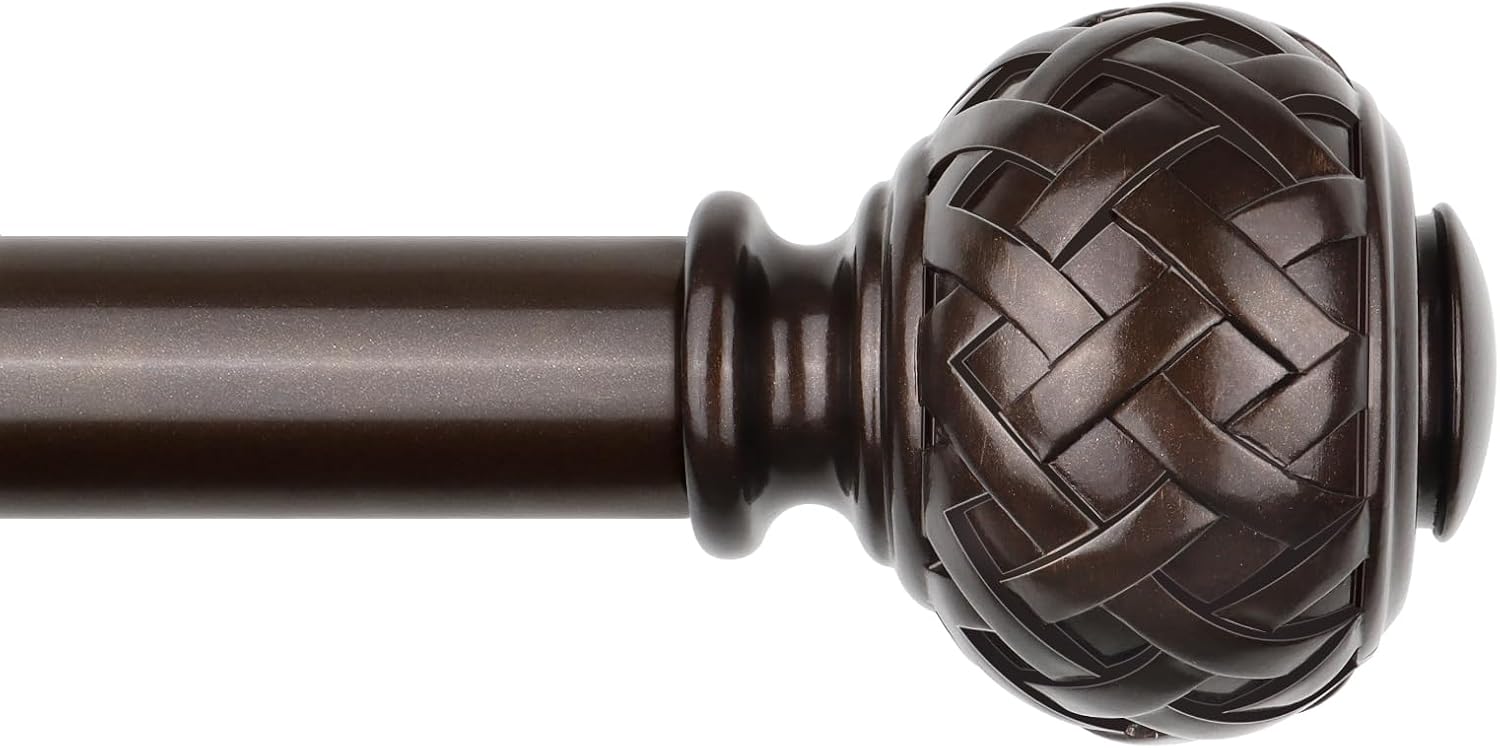 Bronze Curtain Rod 32 to 120 Inches, 7/8 Adjustable Curtain Rods for ...