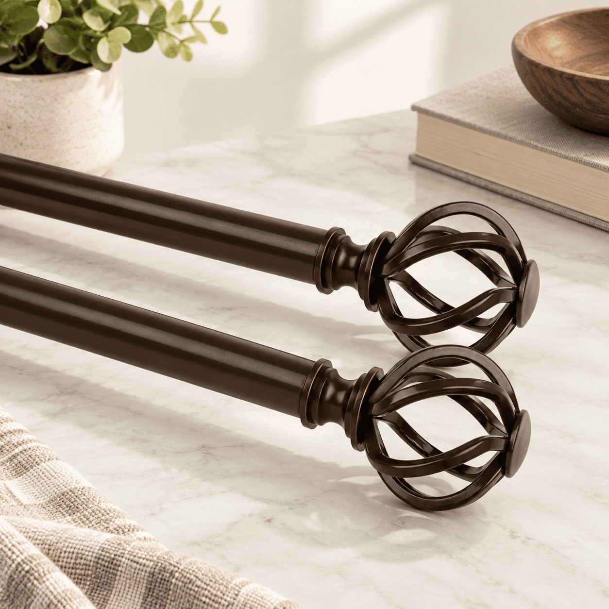 Window Grill Rods Bronze Curtain Rod 32 To 58 Decorative Window Rods 2 Pack - Walmart.com
