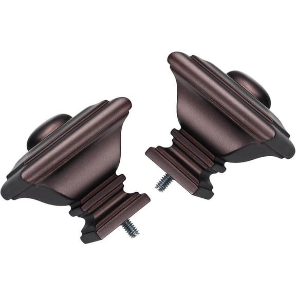 Bronze Curtain Rods Heavy Duty Adjustable Length With Classic Square Finials