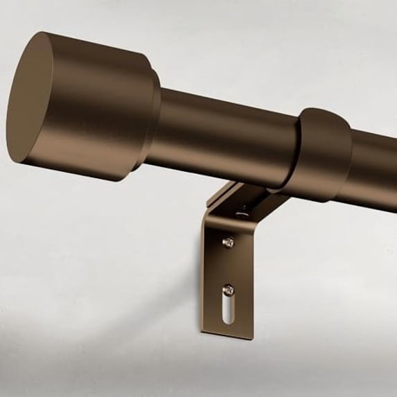 Bronze Curtain Rods for Windows 28 to 48 Inch, 1 Inch Adjustable Heavy Duty Easy Install Curtain Rods Set for Outdoor, Patio, Farmhouse, Bedroom, Living Room (Bronze, 30"-60")