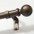 thumbnail image 1 of Bronze Curtain Rods for Windows 48 to 84 Inch, Adjustable Heavy Duty 1" Diameter Decorative Curtain Rod with Matte Bronze Round Finials, Modern Easy Install Extendable Metal Drapery Pole Set, 1 of 14