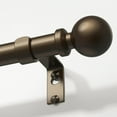 thumbnail image 1 of Bronze Curtain Rods for Windows 48 to 84 Inch, Adjustable Heavy Duty Decorative 1 Inch Window Treatment Rods, Modern Easy Install Extendable Metal Drapery Pole with Matte Bronze Round Finials, 1 of 7
