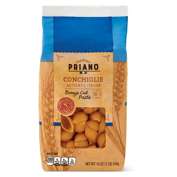 Priano Bronze Cut Conchiglie Pasta, 1 lb - Pack of 3