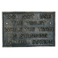 thumbnail image 1 of Bronze Do Not Use Toilet Cast Iron Sign Plaque Wall Fence Gate Train Railway, 1 of 5