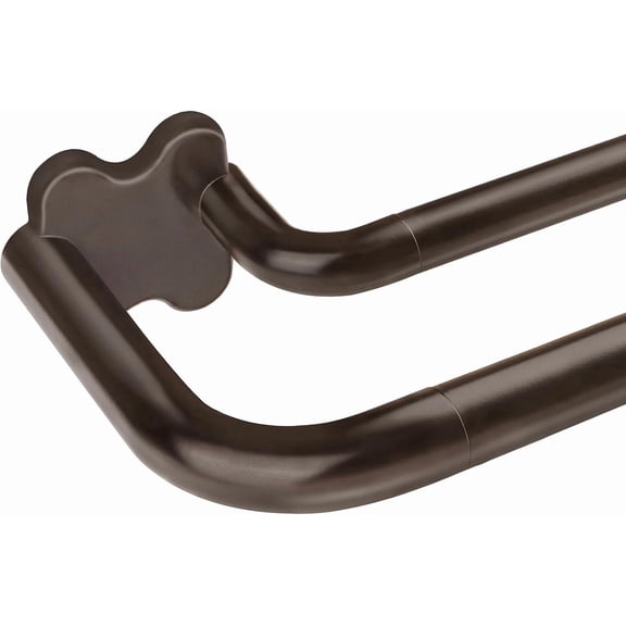 Bronze Double Curtain Rods, Blackout Wrap Around Curtain Rods for Windows 48 to 84 Inch, 6/8 Inch Room Darkening Drapery Poles 32 to 86 Inch, Decorative Rods