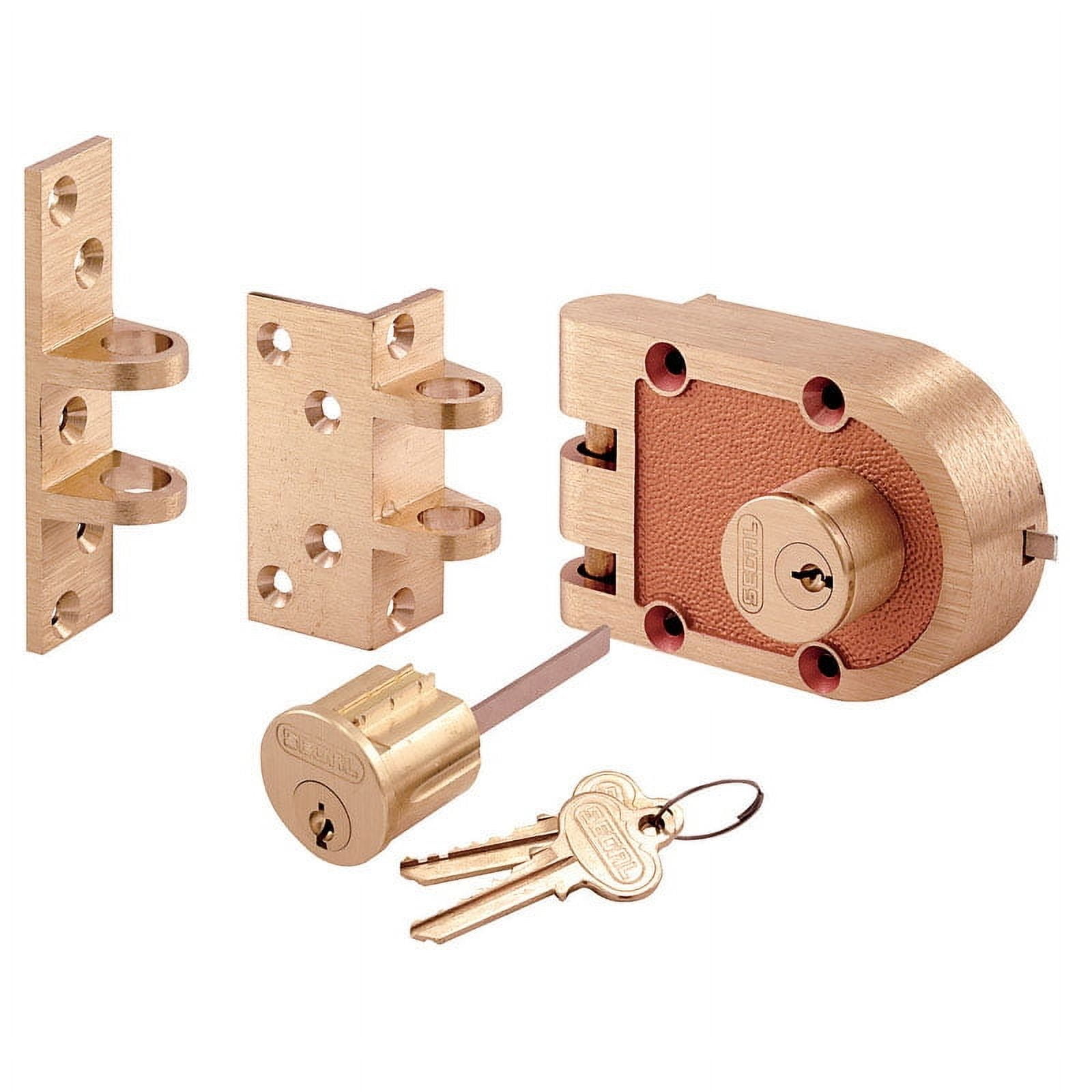 Brushed Brass Double Cylinder Deadbolt for Indoor and Outdoor Use