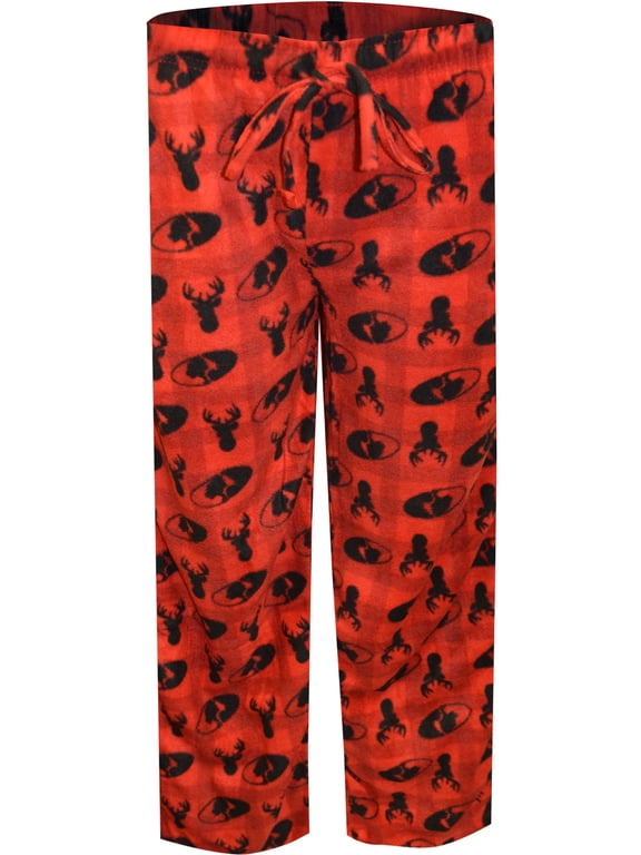 Mens Mossy Oak Men's Red Plaid Fleece Lounge Pant (2X)