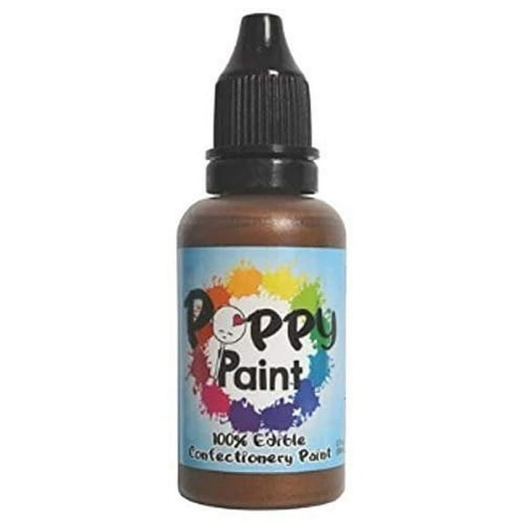 Bronze Fast Drying Edible Poppy Paint for Cake Pops, Cookies, Chocolates - 30ml