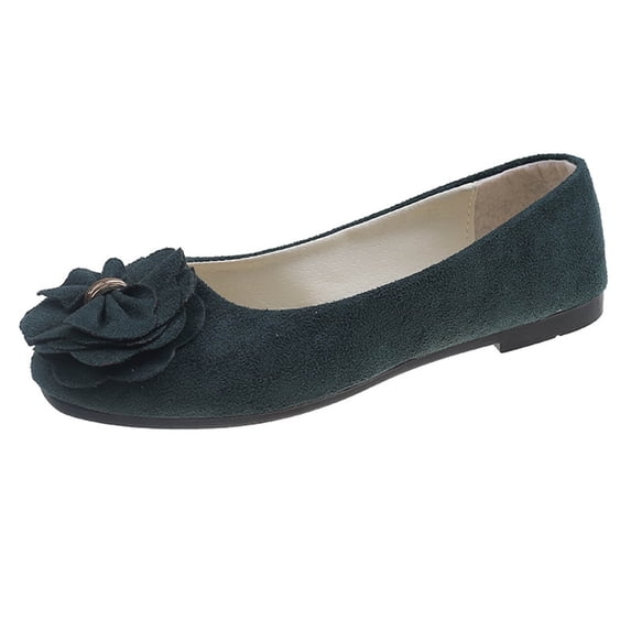 Bronze Female Comfortable Flat Shoes With Bow Embellishment And Floral Design For Work And Leisure